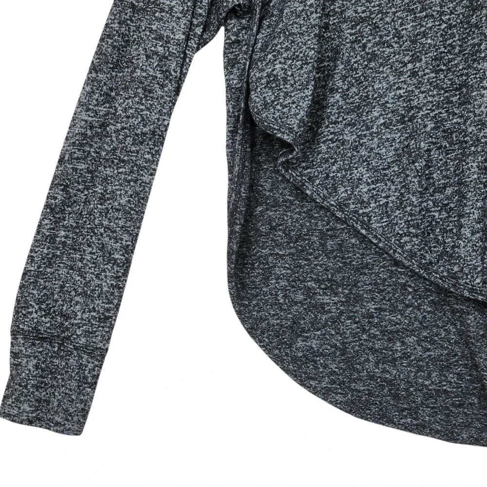 Athleta Lombard Hoodie L Women Gray‎ Heathered Open Back High Low Activewear